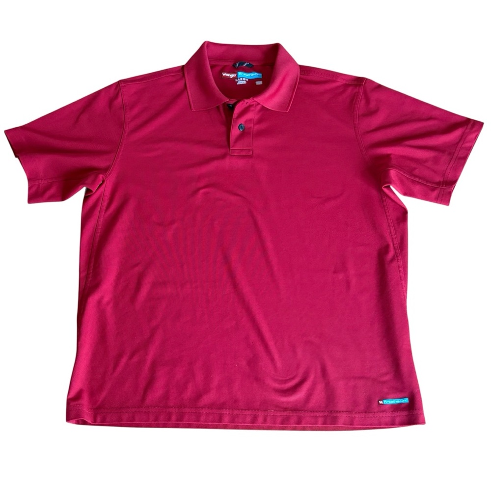 Wrangler Breath Dri Men’s Red Large Wicking Technology Pullover Polo Shirt